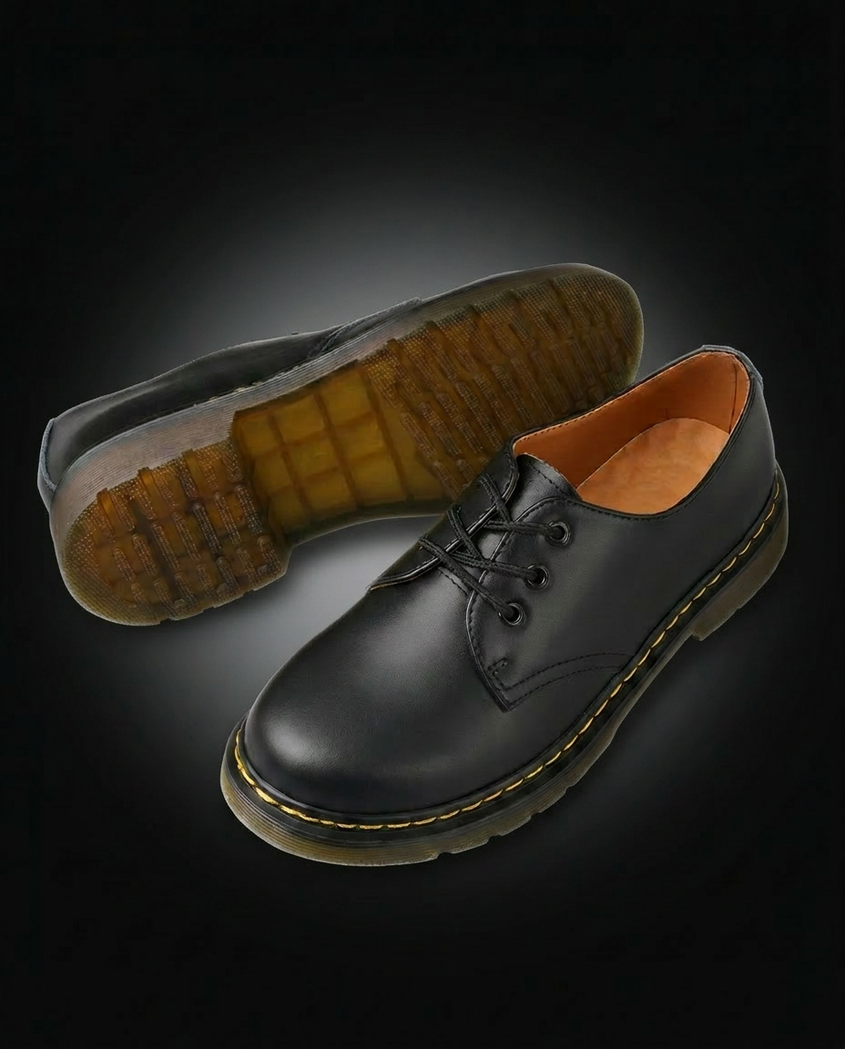 3-Eye Derby 001 — Carbon Black — Detail
