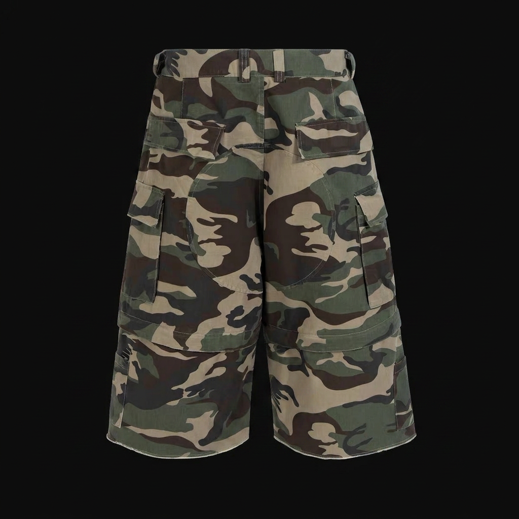 Convertible Cargo Shorts 001 — Woodland Camo — Back