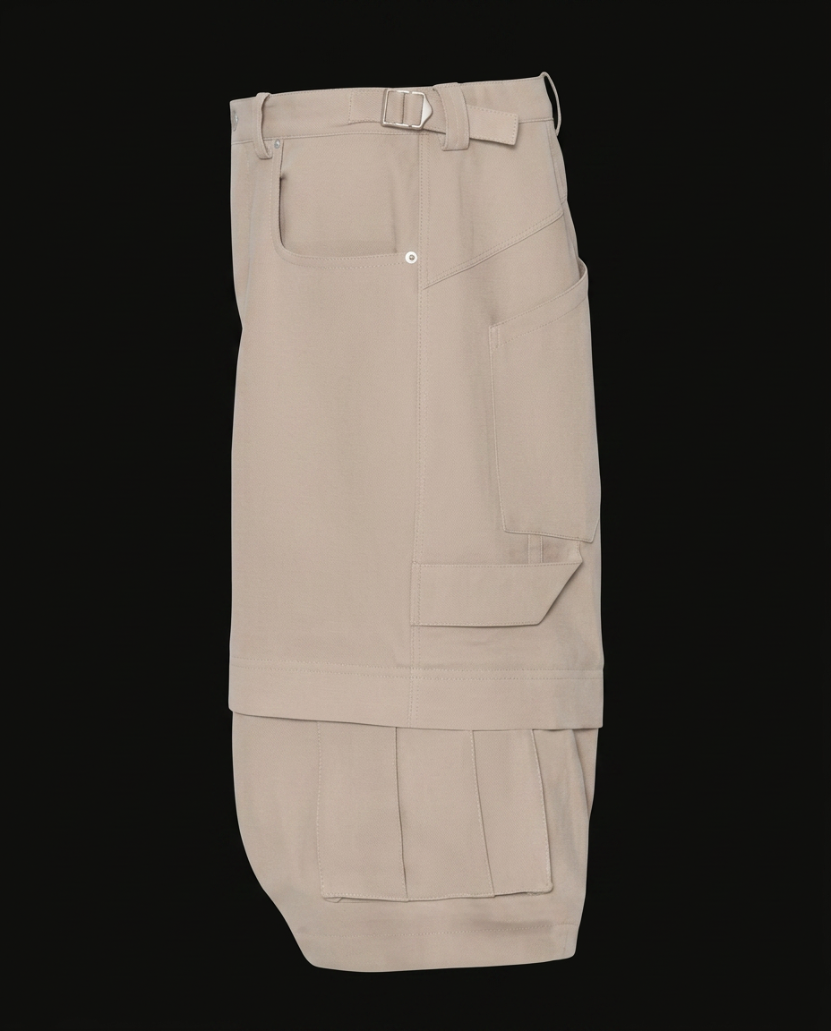 Concrete Shorts 001 — Sand Beige — Side
